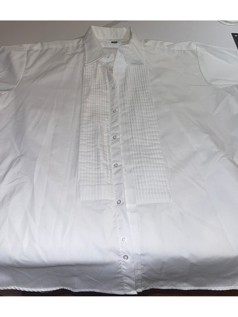 VINTAGE DESIGNER AETNA TUXEDO DRESS SHIRT WHITE MADE IN USA MEN'S SIZE 18 1/2-34